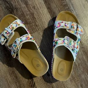 Beaded Double Strap Women's Sandals - Multi